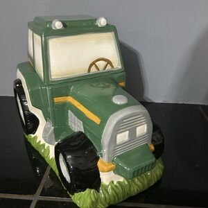 Large Green Tractor Cookie Jar, style of a John Deere